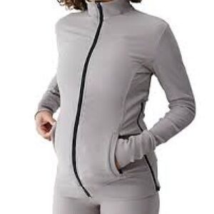 Gray Zip-Up Jacket Maternity